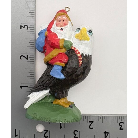House of Hatten Santa Riding an Eagle Christmas Ornament 1998 Susan M Smith - Picture 4 of 9